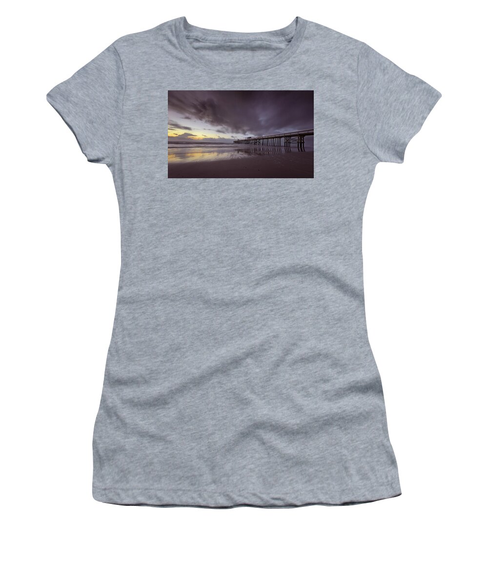 Big Talbot Island Women's T-Shirt featuring the photograph Fernandina Beach Pier by Peter Lakomy