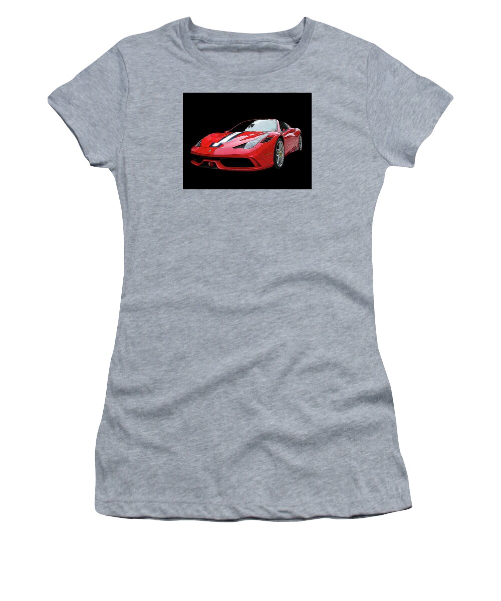 Ferrari Women's T-Shirt featuring the photograph Ferrari 458 Speciale Aperta by Samuel Sheats