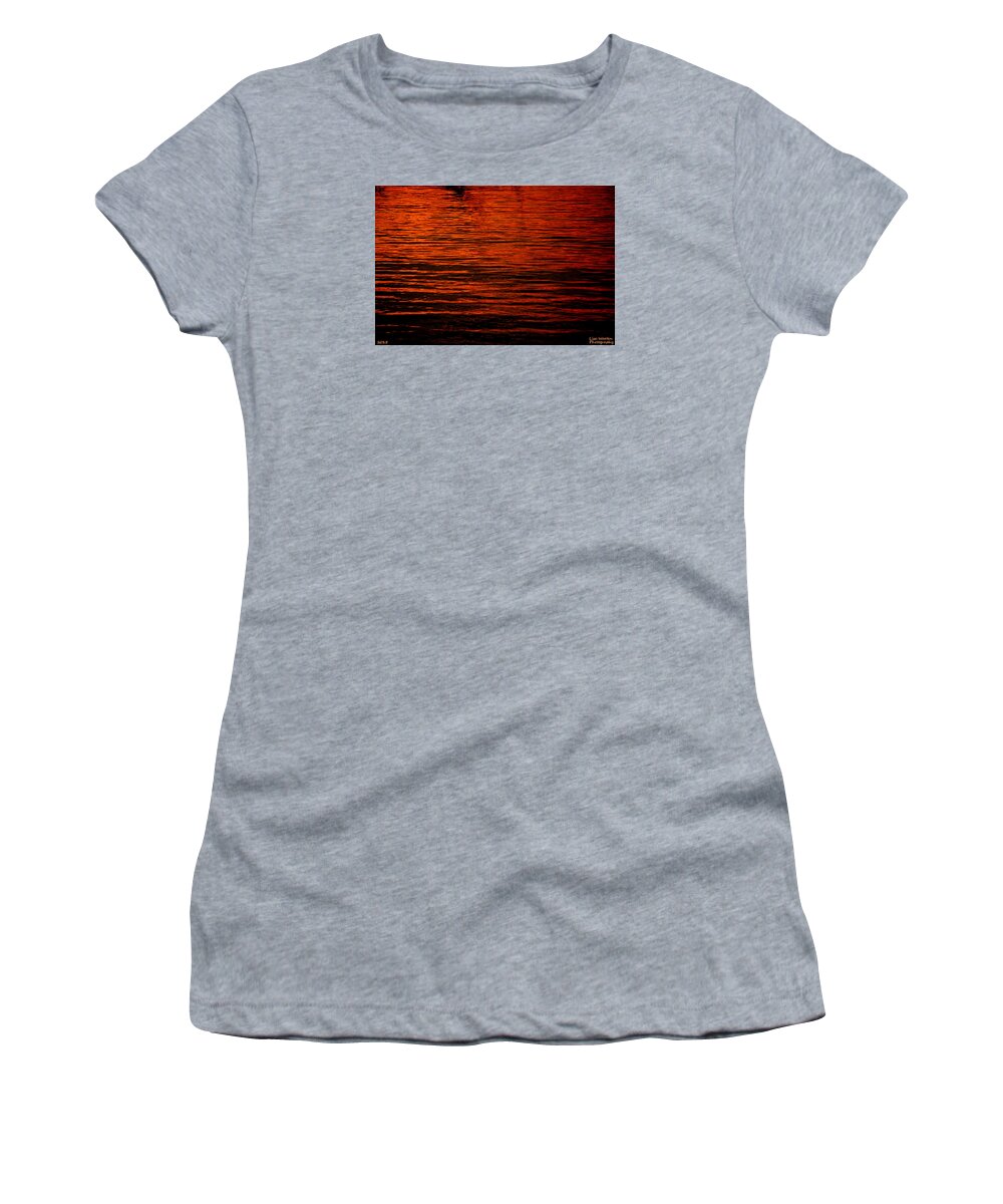 Fieryabstract Women's T-Shirt featuring the photograph Fiery Abstract by Lisa Wooten