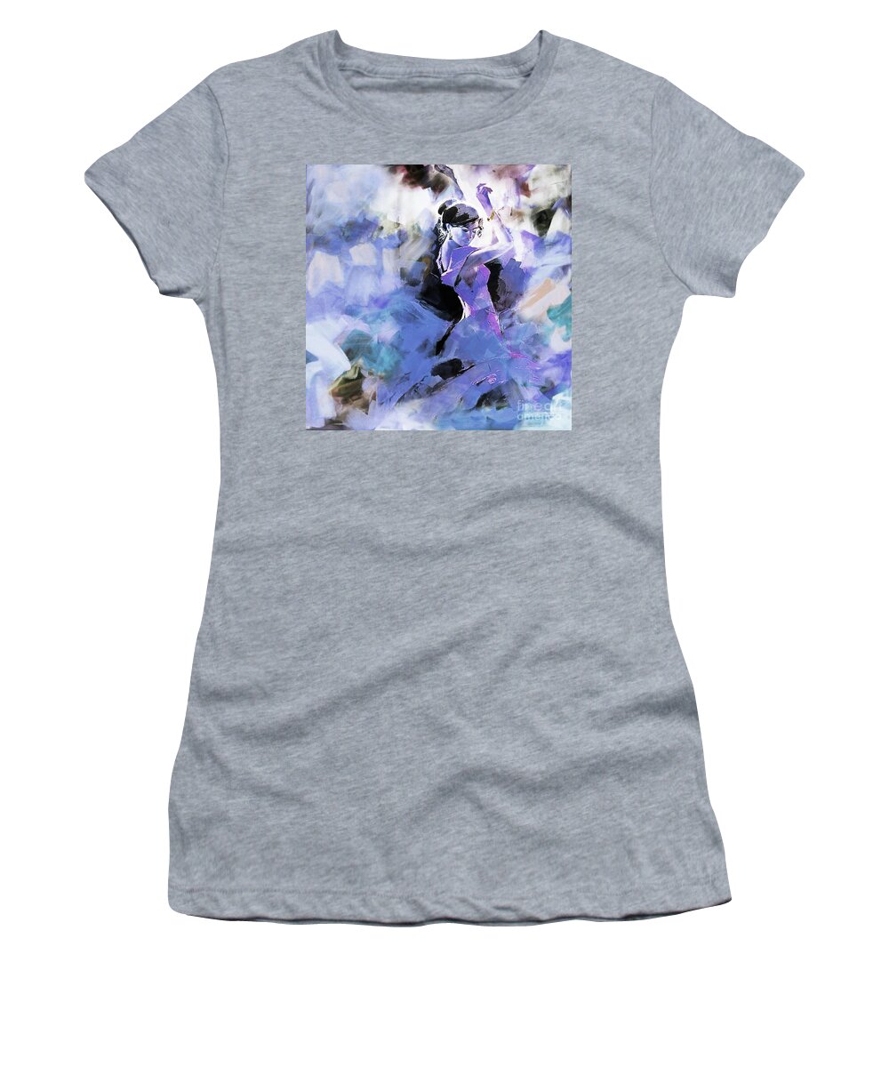 Dance Women's T-Shirt featuring the painting Figurative dance art 509W by Gull G