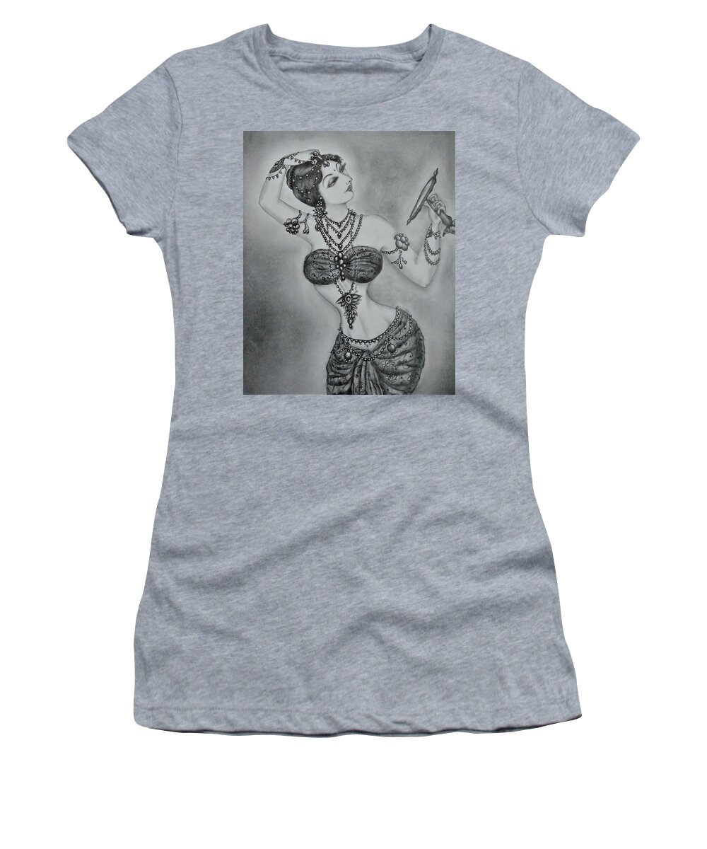 Apsara Women's T-Shirt featuring the drawing Final Touches by Tara Krishna
