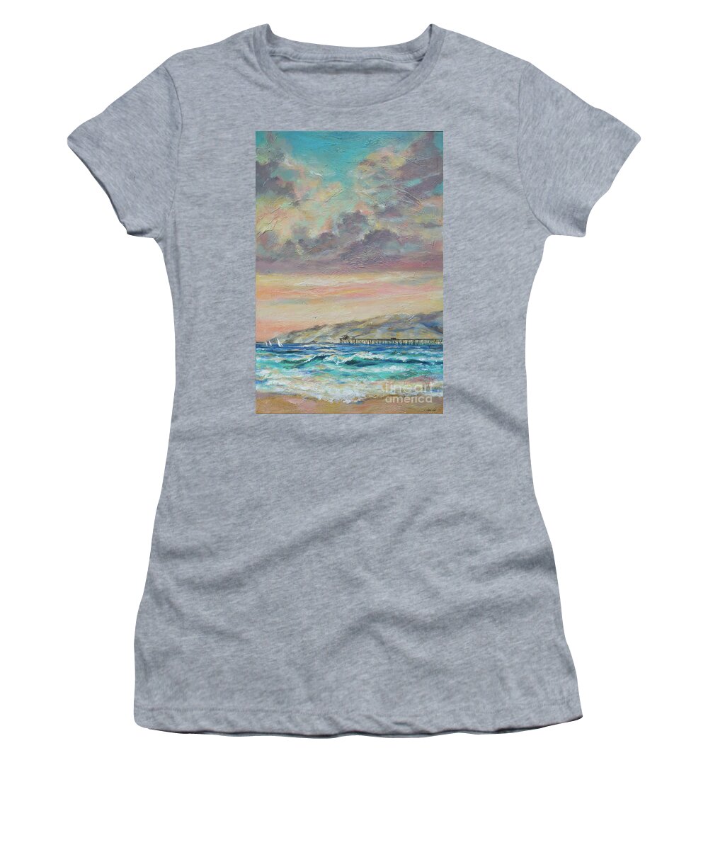 Santa Cruz Women's T-Shirt featuring the painting Find My Way Back Home by Linda Olsen