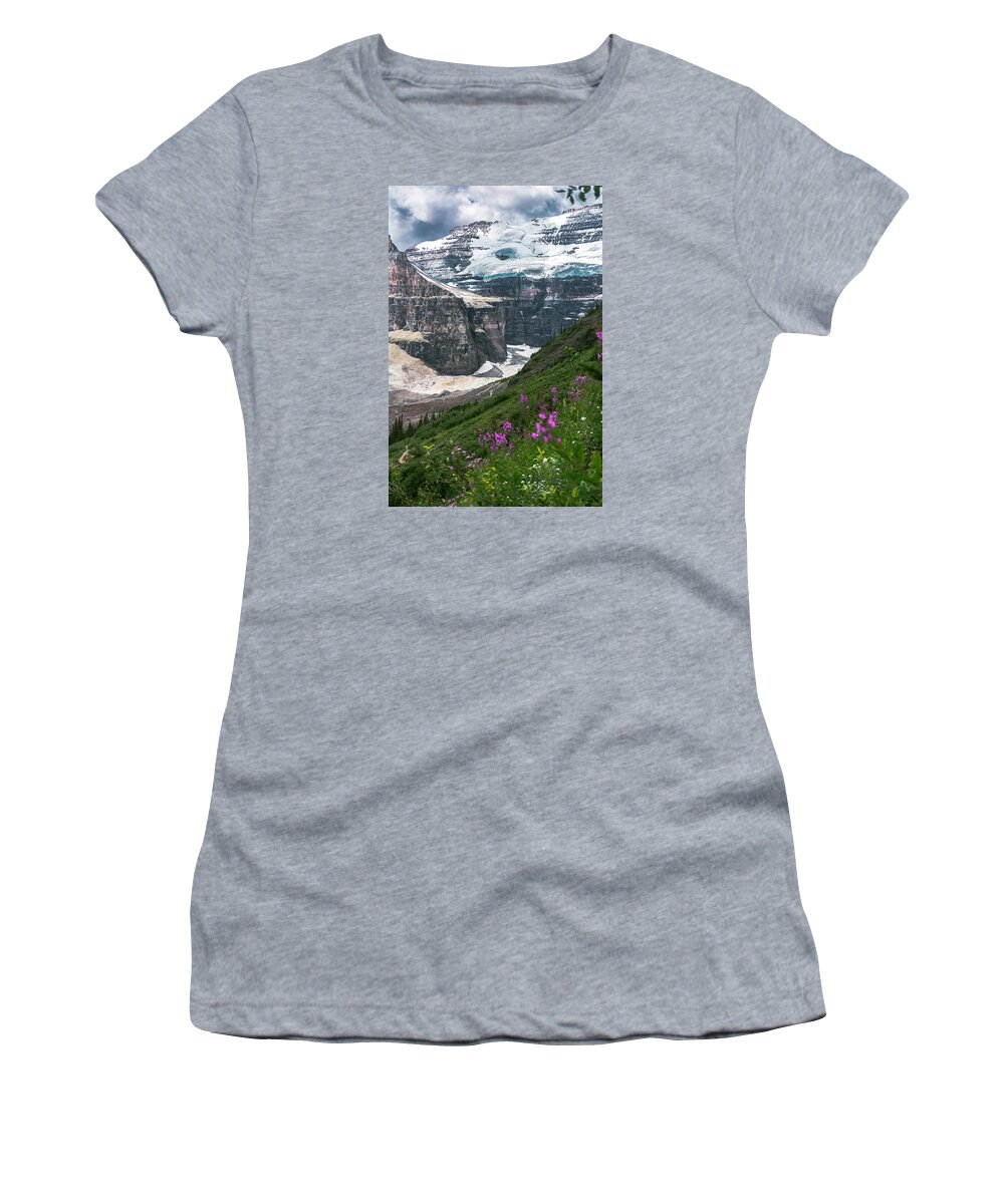 Hike Women's T-Shirt featuring the photograph Fire and Ice by Nancy Guerin