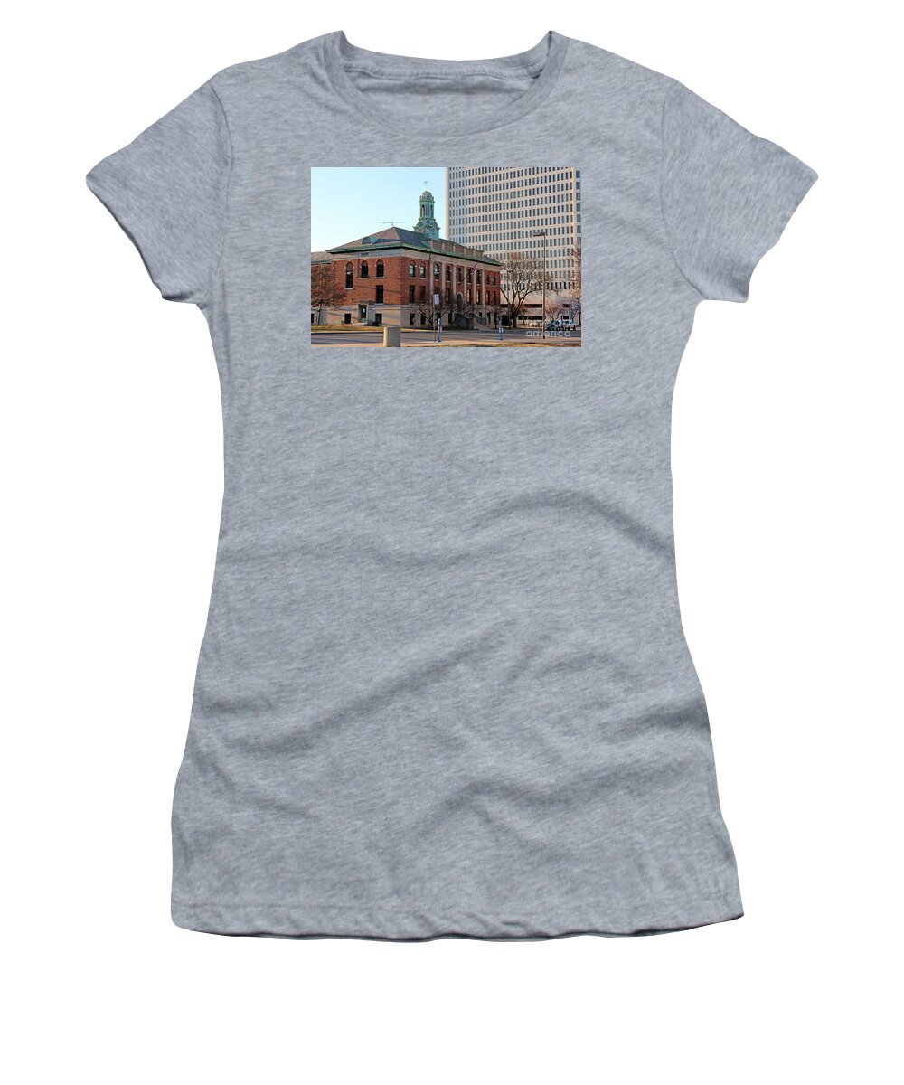 Fire And Police Building Women's T-Shirt featuring the photograph Fire and Police Alarm Building Toledo Ohio 0101 by Jack Schultz