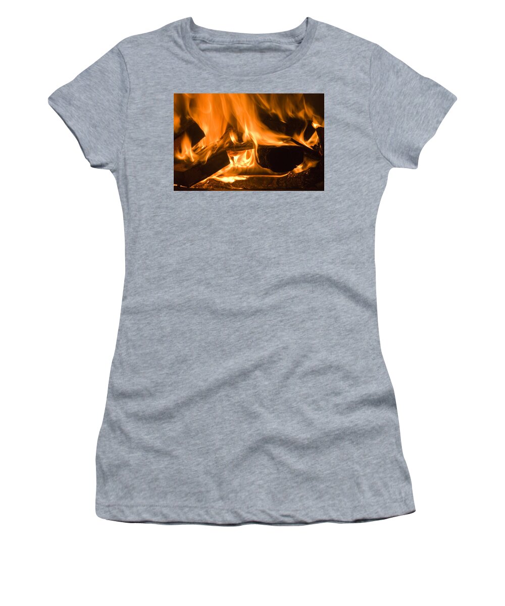 Inferno Women's T-Shirt featuring the photograph Fire Place background by Michalakis Ppalis