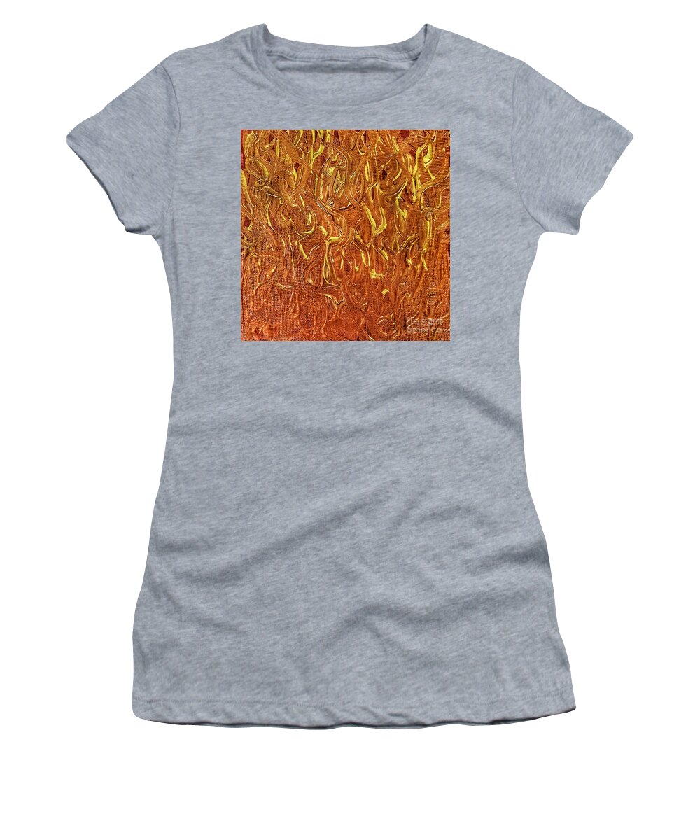 Fire Women's T-Shirt featuring the painting Fire by Rachel Hannah