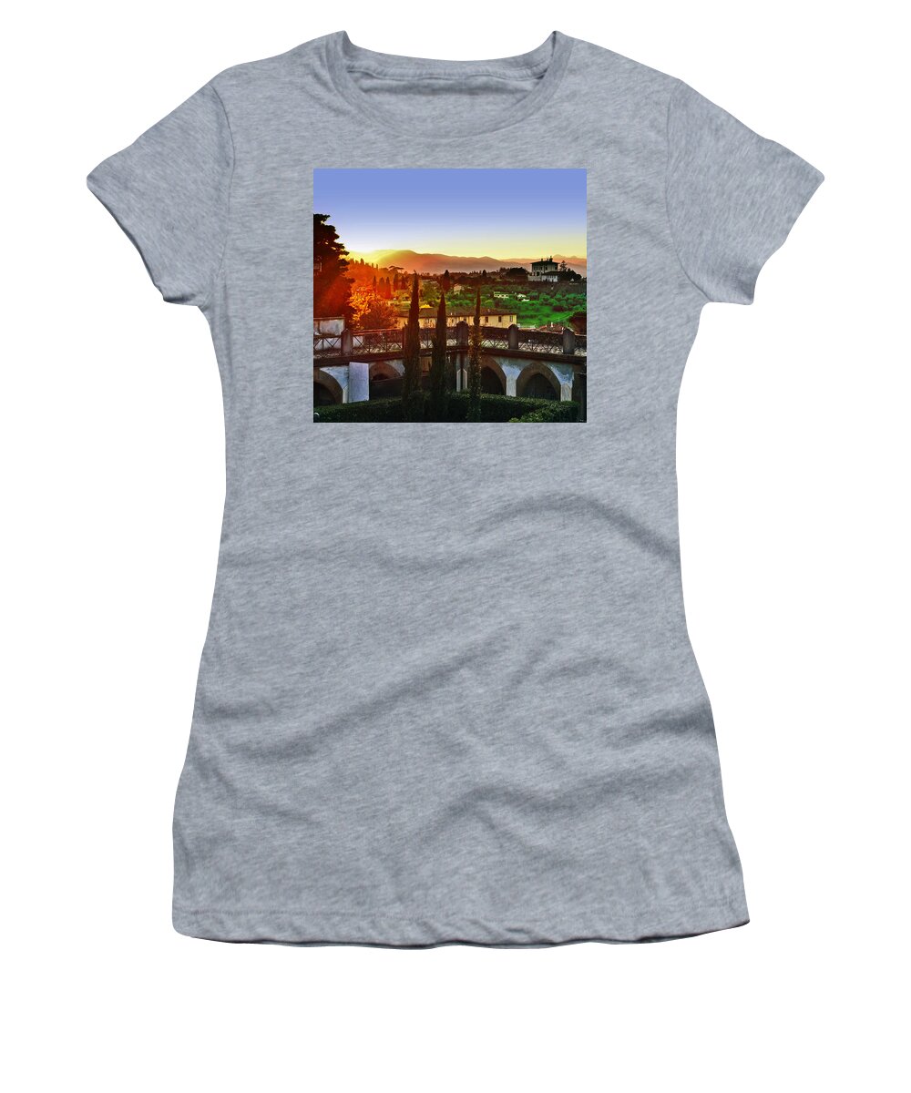 Firenze Women's T-Shirt featuring the photograph Firenze at Dusk by Carlos Alkmin