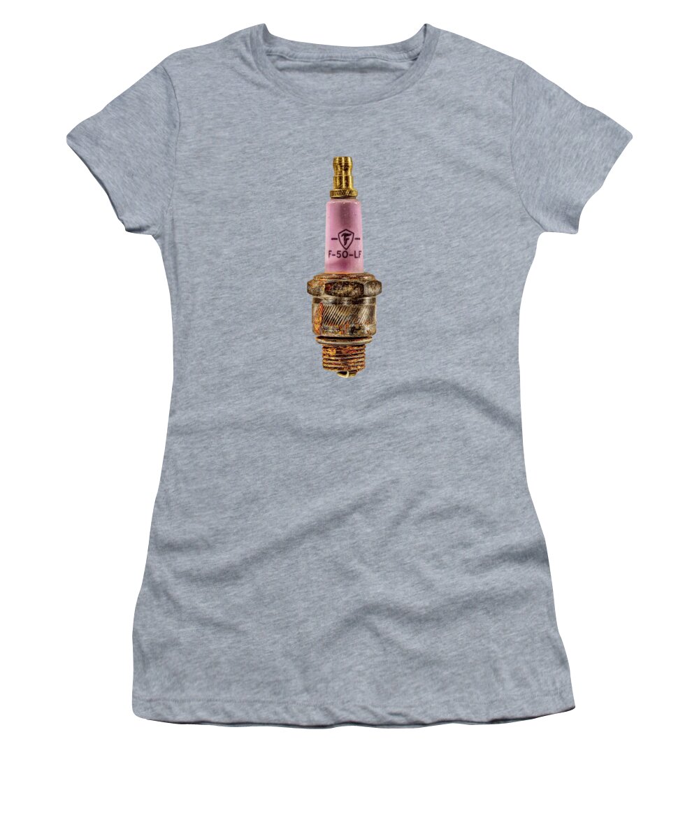 Antique. Women's T-Shirt featuring the photograph Firestone Sparkplug by YoPedro