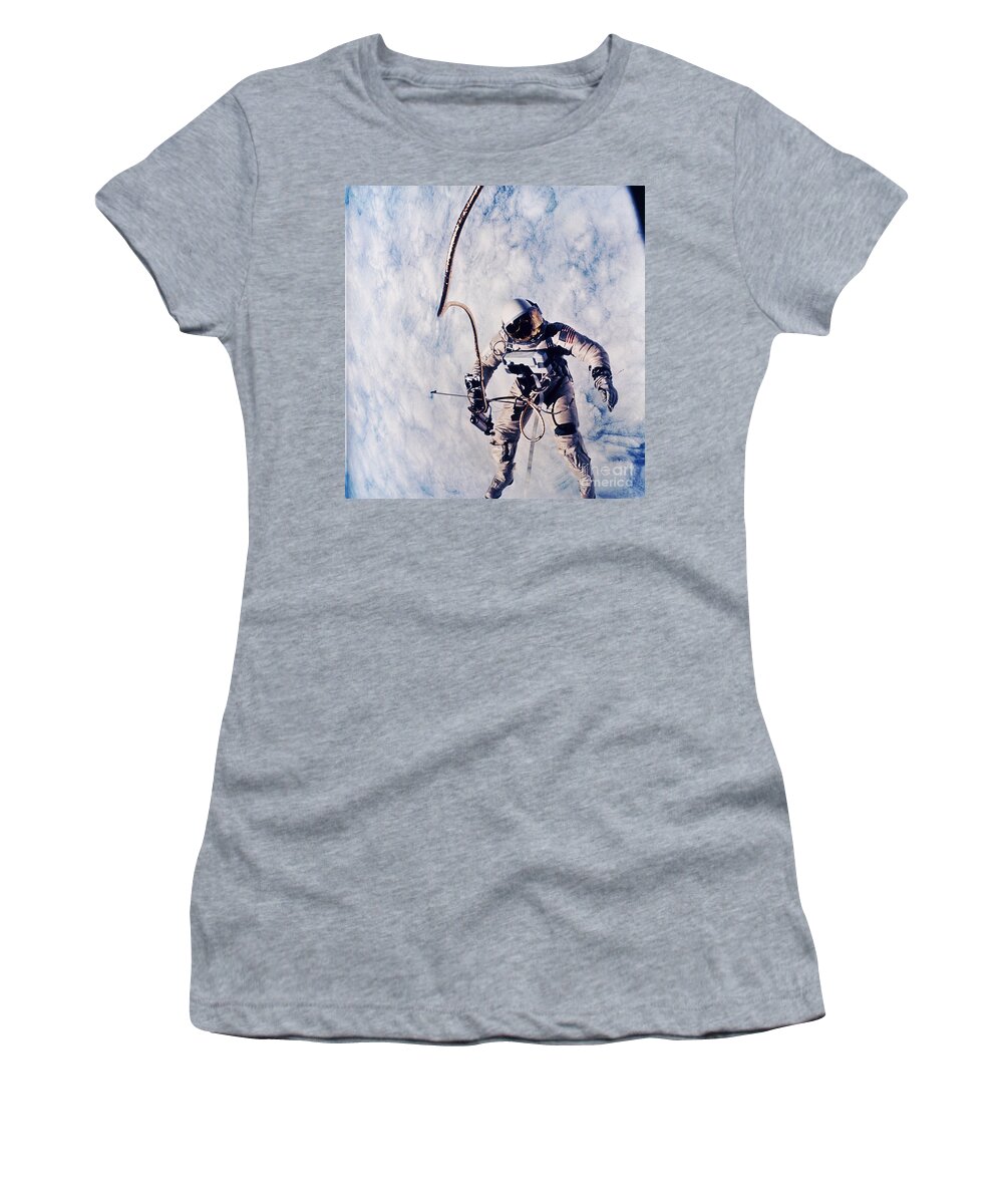 Extravehicular Activity Women's T-Shirt featuring the photograph First Spacewalk by Nasa