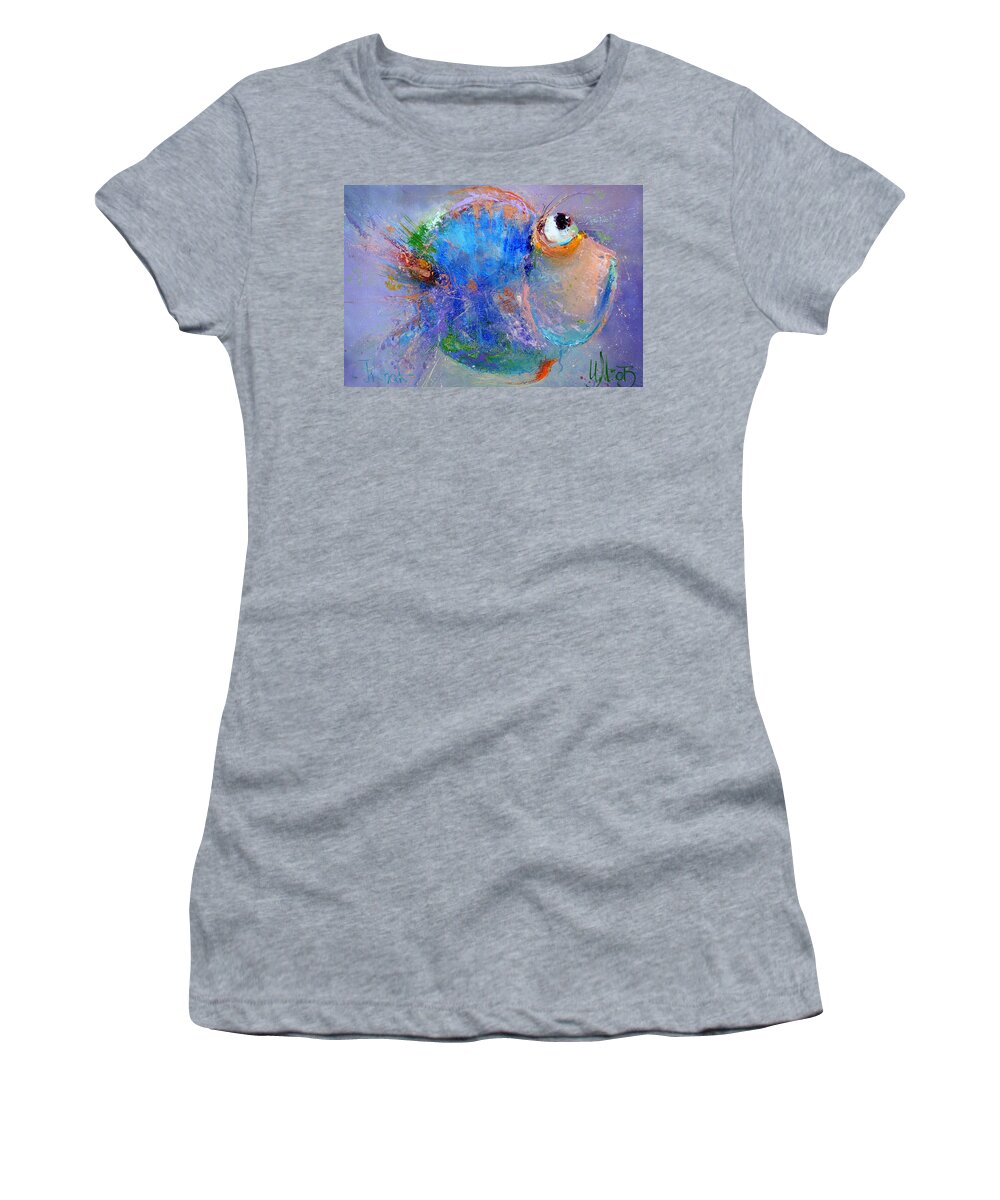 Russian Artists New Wave Women's T-Shirt featuring the painting Fish-Ka 2 by Igor Medvedev