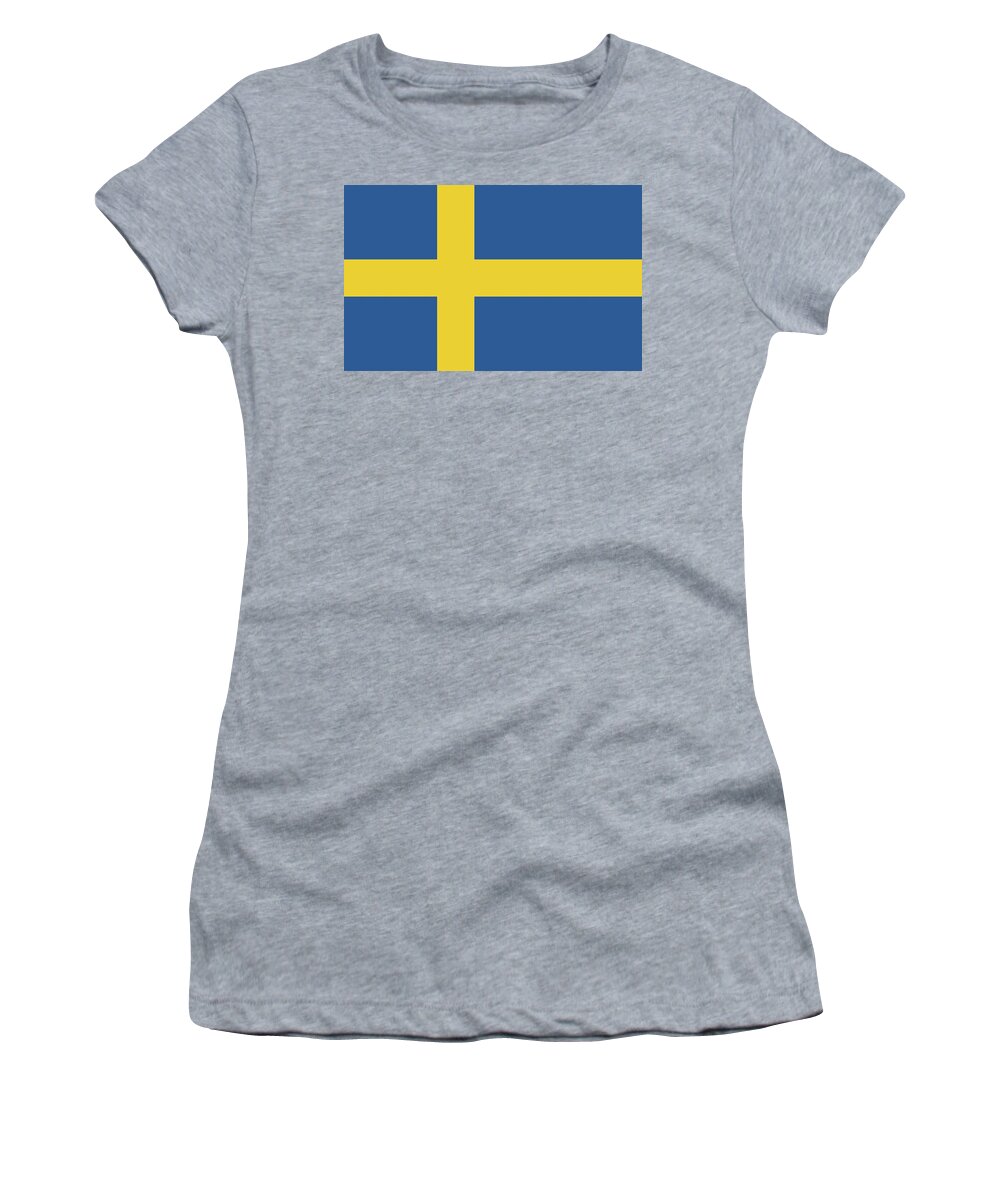 Sweden Women's T-Shirt featuring the digital art Flag of Sweden by Roy Pedersen