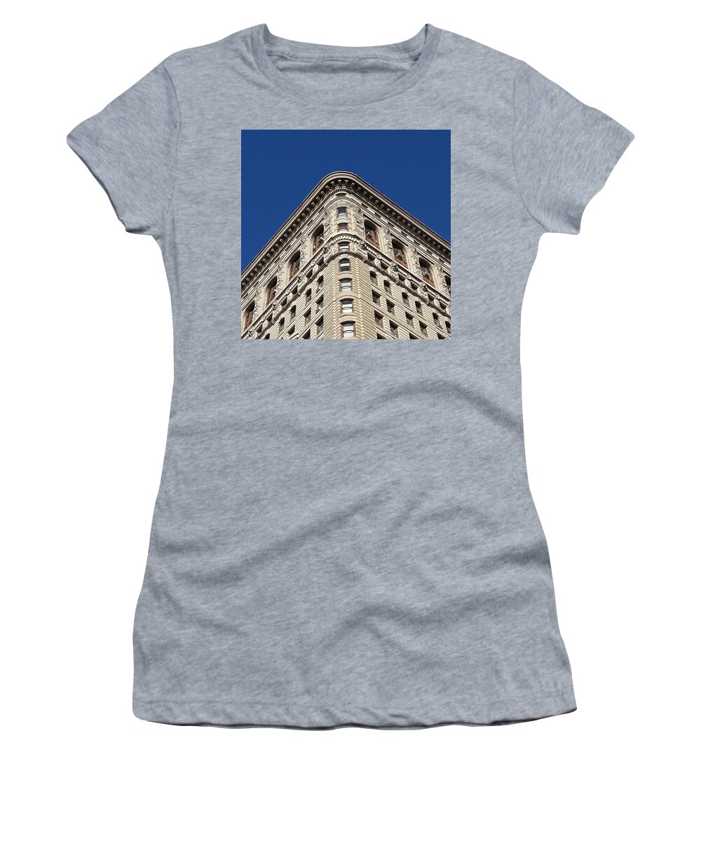 Flatiron Building Women's T-Shirt featuring the photograph FlatIron Building Corner by Vic Ritchey
