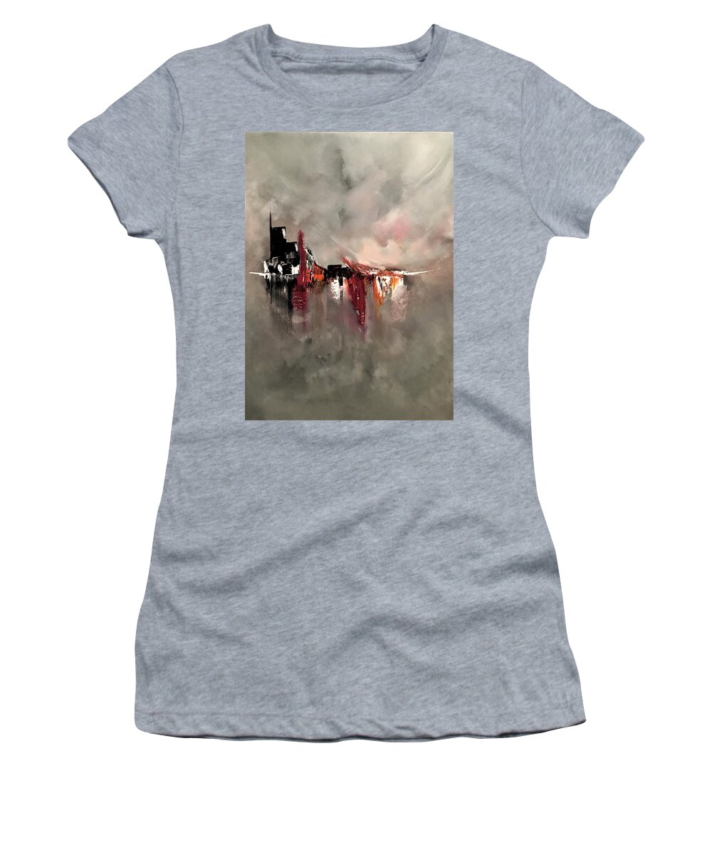Abstract Women's T-Shirt featuring the painting Fleeting by Soraya Silvestri