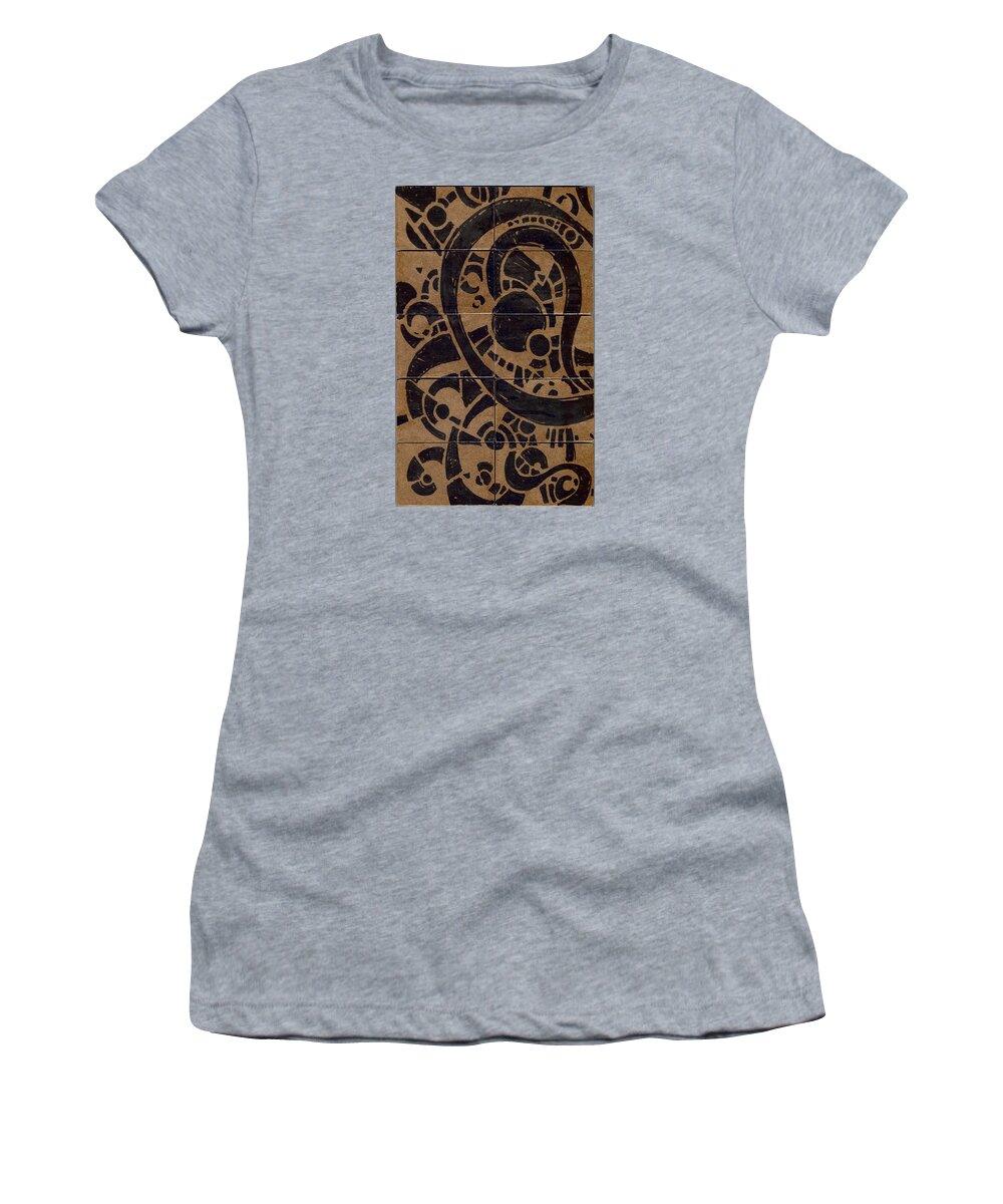 Pattern Women's T-Shirt featuring the drawing Flipside 1 Panel A by Joseph A Langley