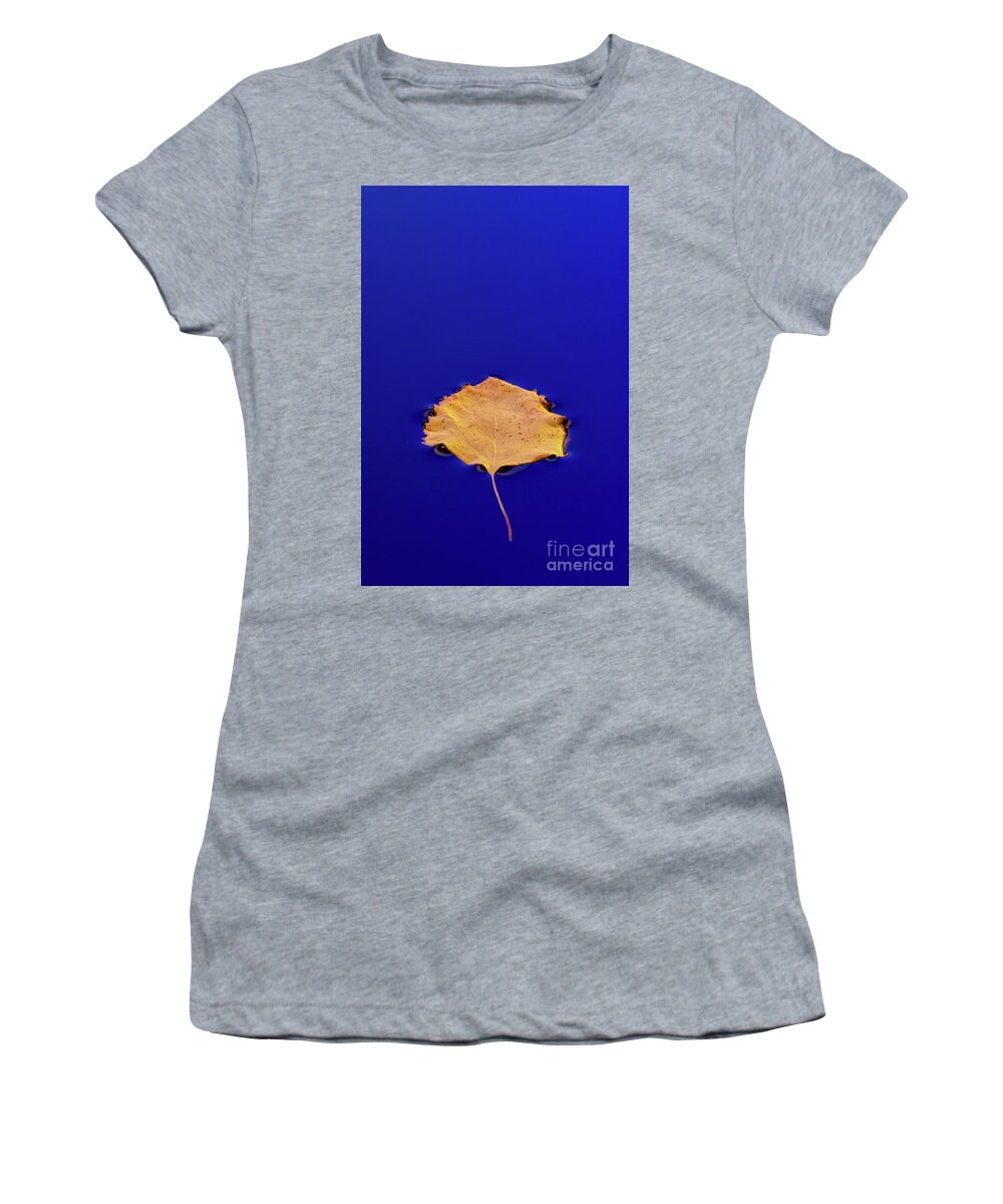 Floating Women's T-Shirt featuring the photograph Floating Leaf 3 - Birch by Dean Birinyi