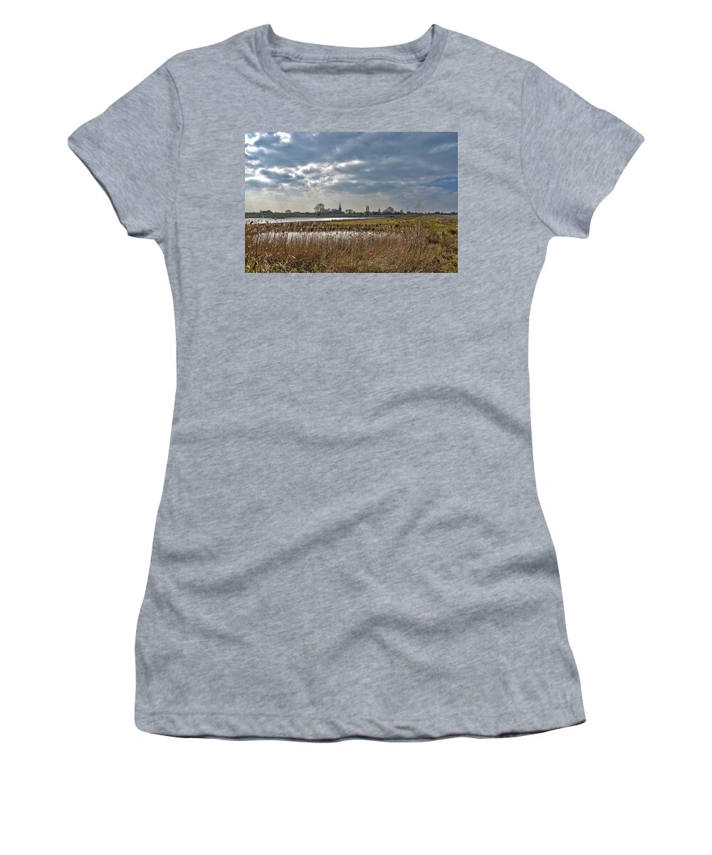 Landscape Women's T-Shirt featuring the photograph Floodplains near Culemborg by Frans Blok