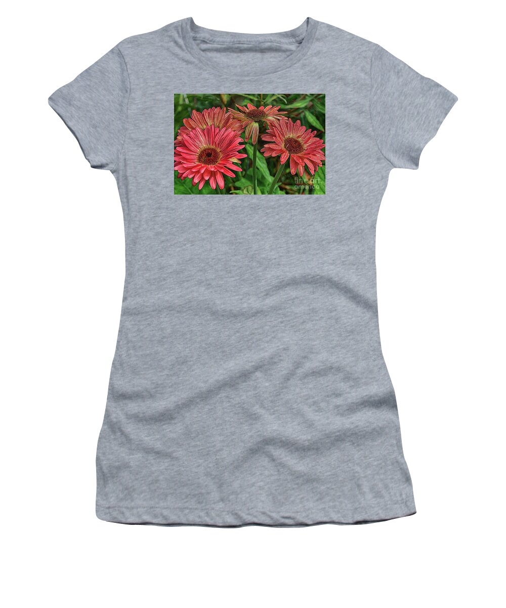 Flowers Women's T-Shirt featuring the photograph Floral Pink by Deborah Benoit