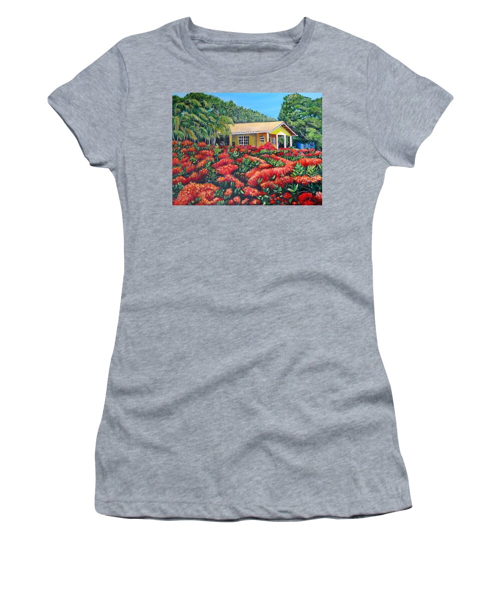 Panama Women's T-Shirt featuring the painting Floral Takeover by Marilyn McNish