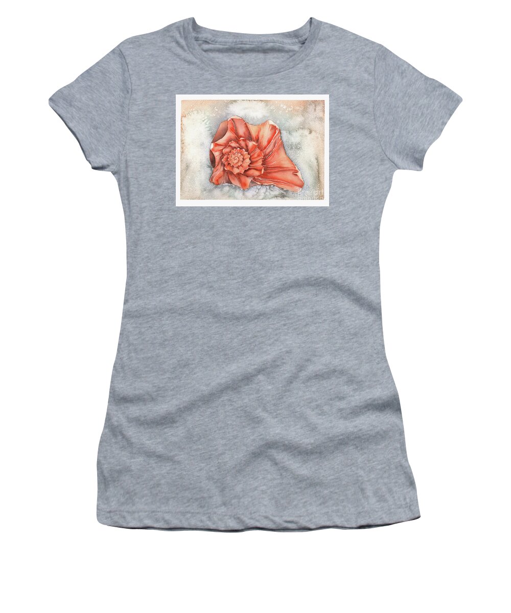 Seashell Women's T-Shirt featuring the painting Florida Whelk by Hilda Wagner