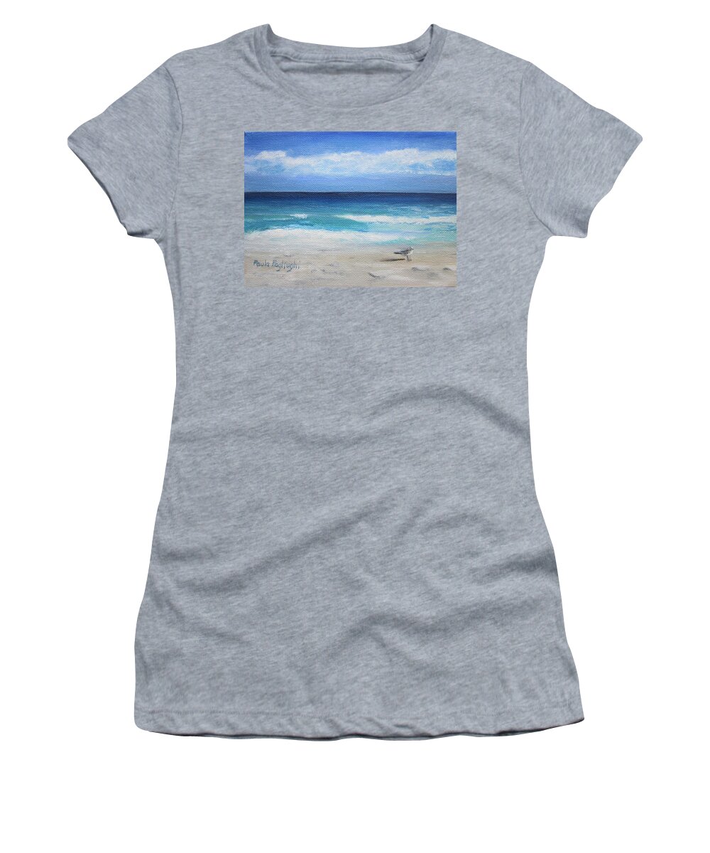 Water Women's T-Shirt featuring the painting Florida Seagull by Paula Pagliughi