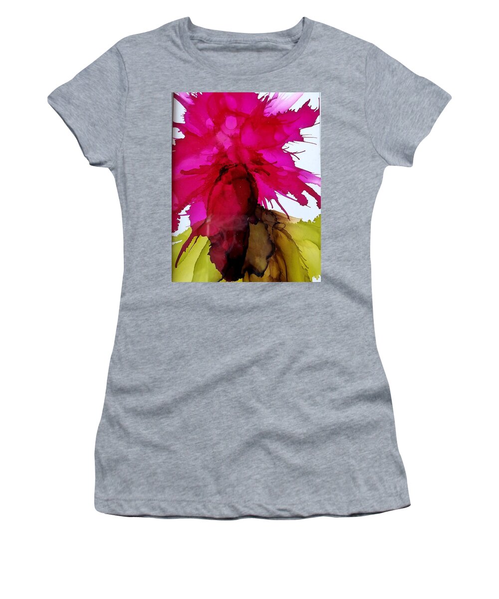 Flower Women's T-Shirt featuring the painting Flower Blast by Donna Perry