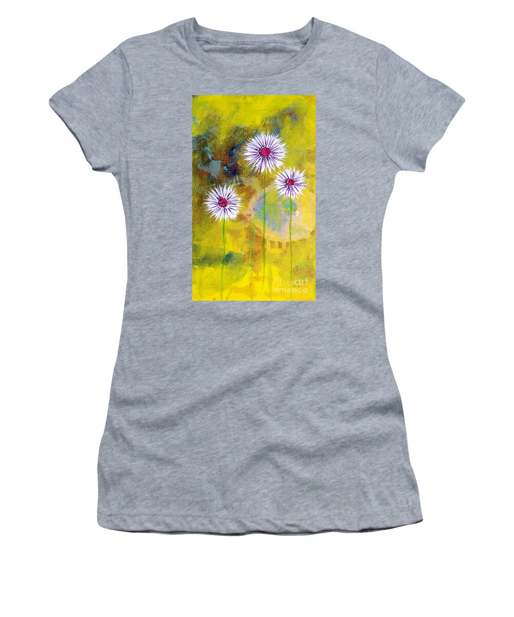 Nature Women's T-Shirt featuring the painting Flower seeds by Wonju Hulse