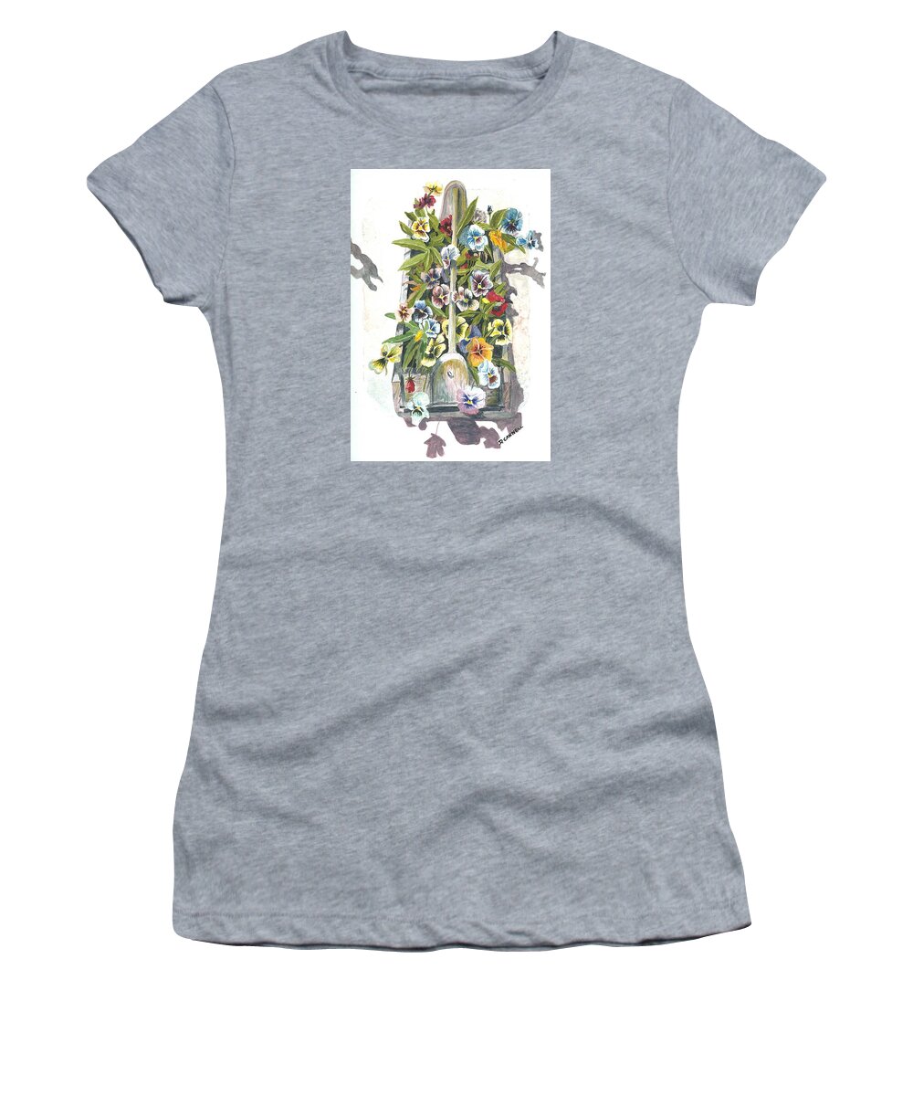 Box Women's T-Shirt featuring the painting Flowerbox by Darren Cannell