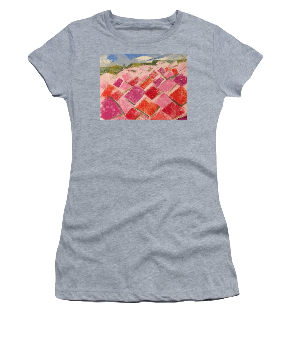 Flowers Women's T-Shirt featuring the pastel Flowers Fields by Norma Duch