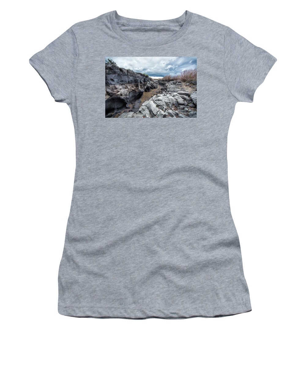 Black Magic Canyon Women's T-Shirt featuring the photograph Flowing to the Storm Idaho Journey Landscape Art by Kaylyn Franks by Kaylyn Franks