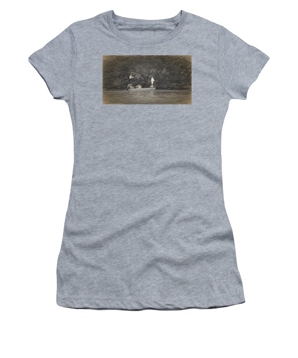 Conch Key Women's T-Shirt featuring the photograph Fly Fishing on Conch Key by Ginger Wakem