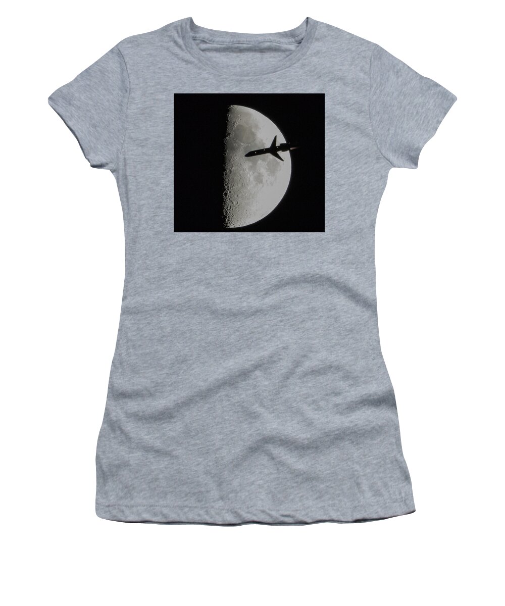 Moon Women's T-Shirt featuring the photograph Flyby by Norman Peay