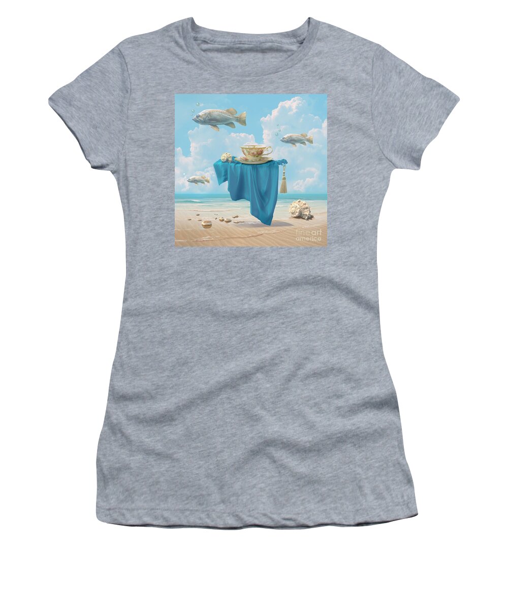 Fish Women's T-Shirt featuring the digital art Flying fish by Alexa Szlavics