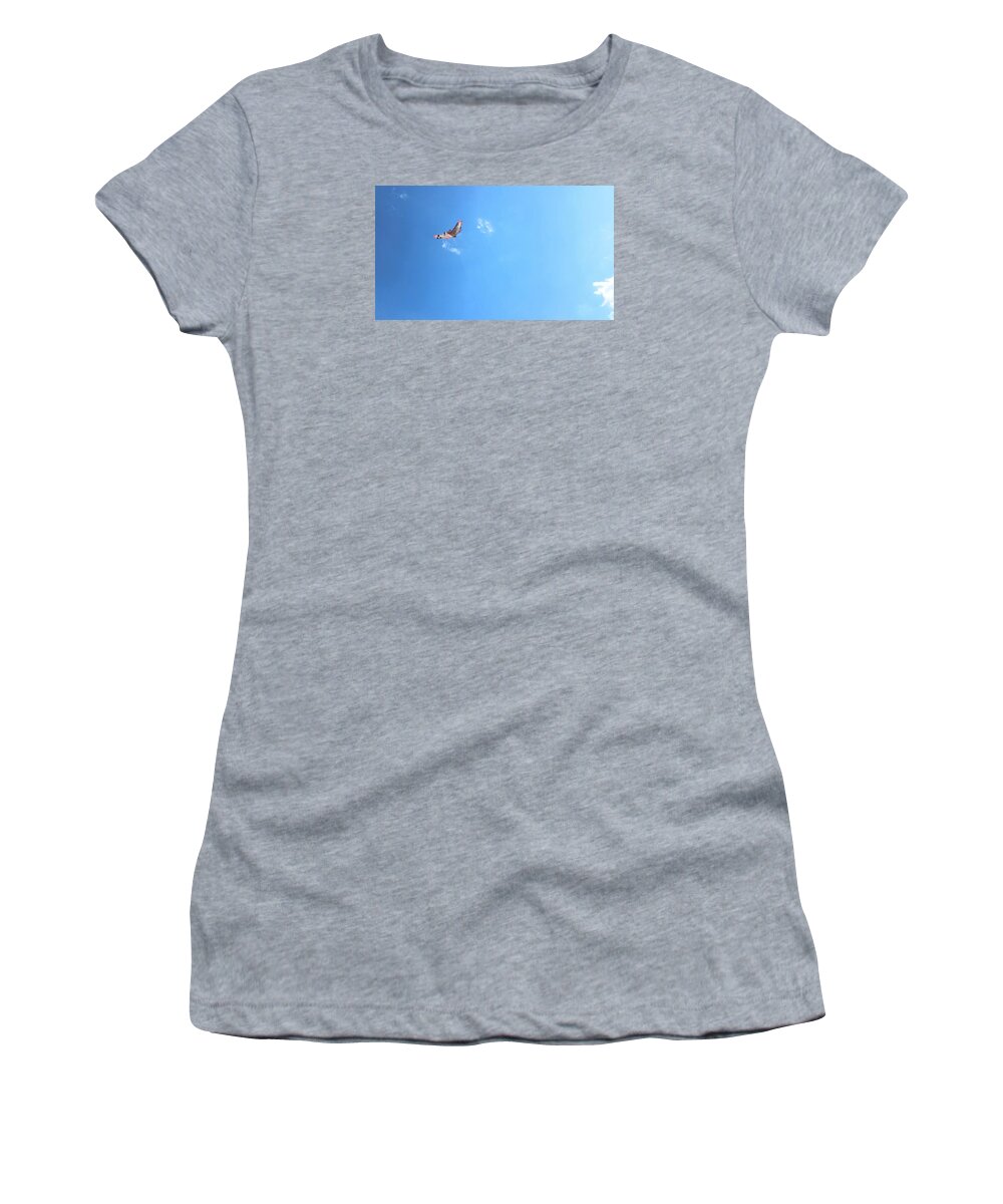 Kite Women's T-Shirt featuring the photograph Flying in the wind by Kimberly W