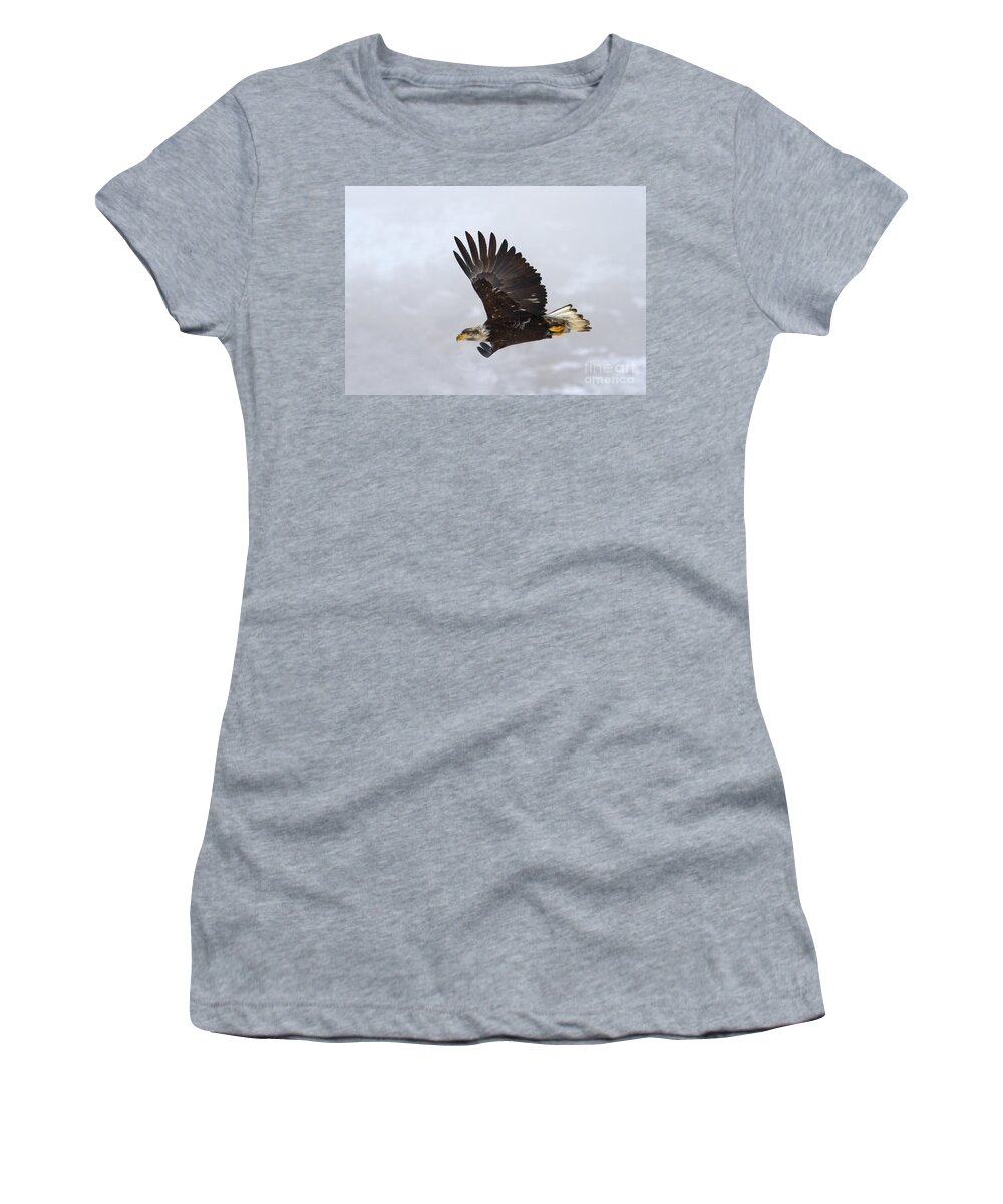 Eagle Women's T-Shirt featuring the photograph Foggy Flight by Michael Dawson
