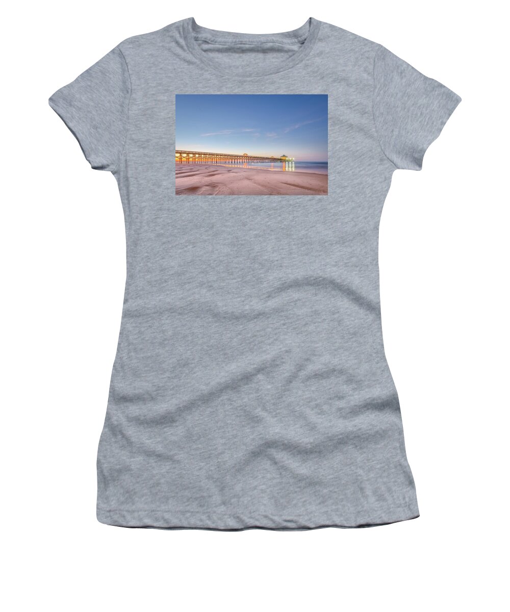 Sunrise Women's T-Shirt featuring the photograph Folly Beach Sunrise by John Kirkland