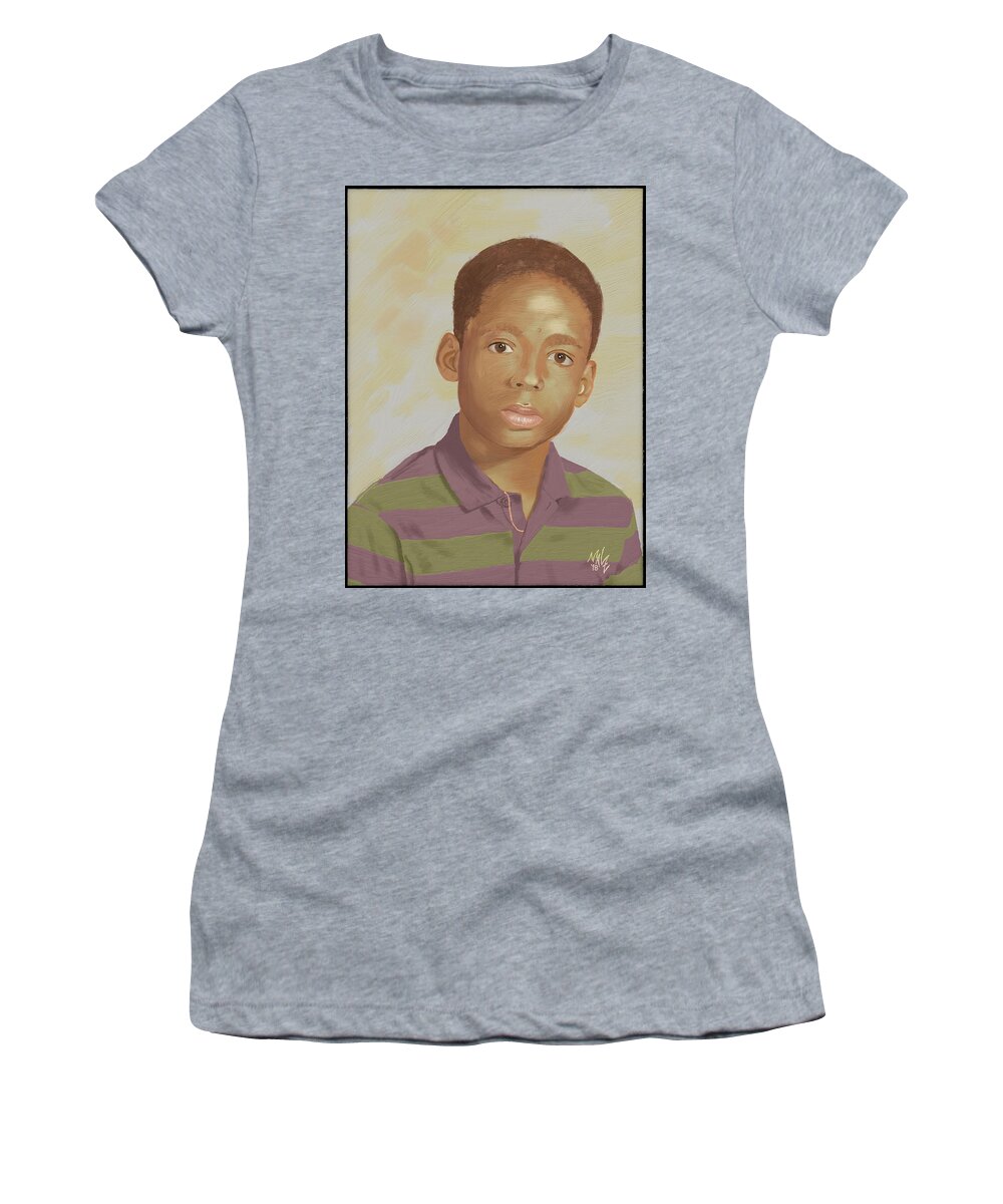 Portrait Women's T-Shirt featuring the digital art For My Brother by Mal-Z