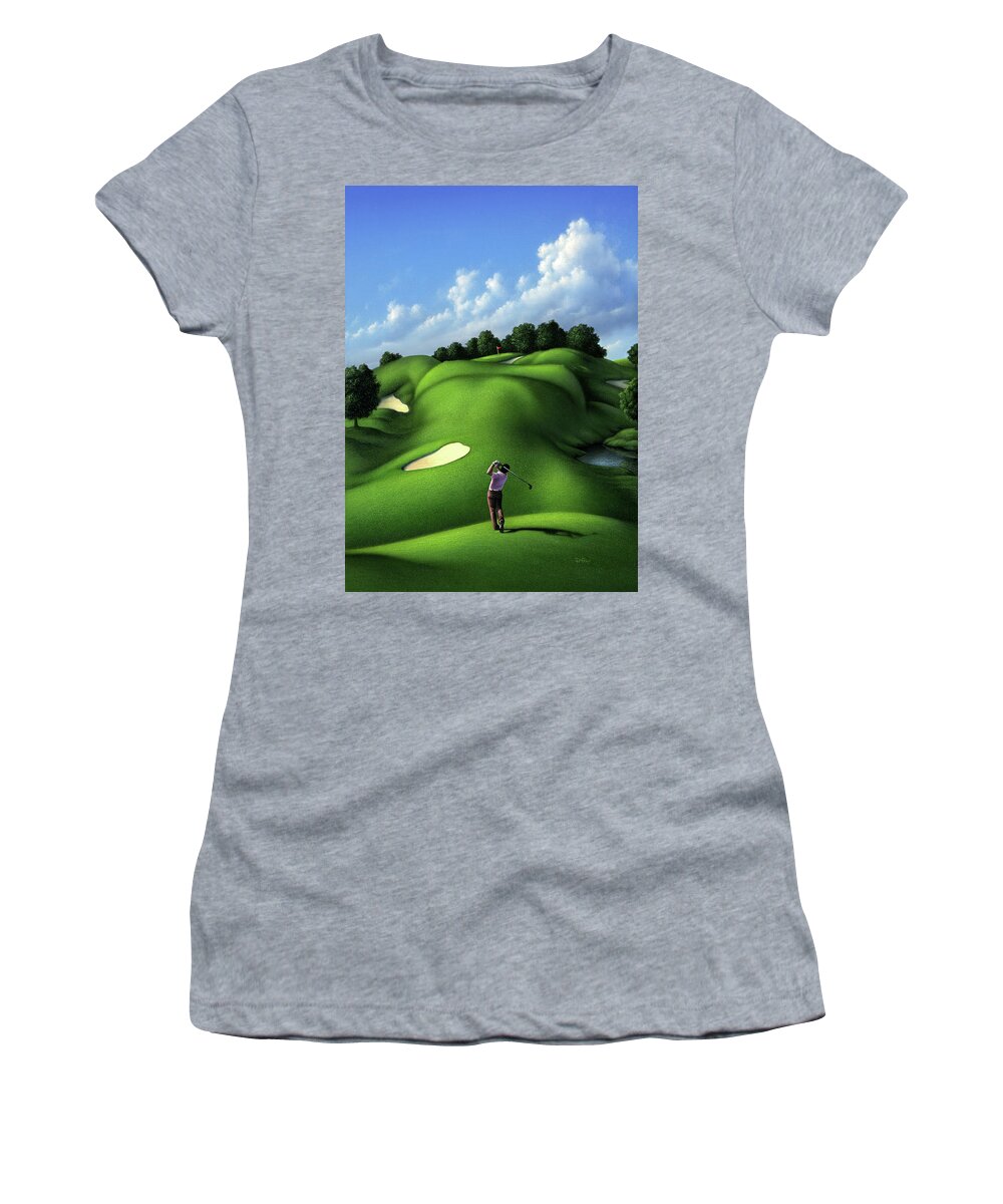 Golf Women's T-Shirt featuring the digital art Foreplay by Jerry LoFaro