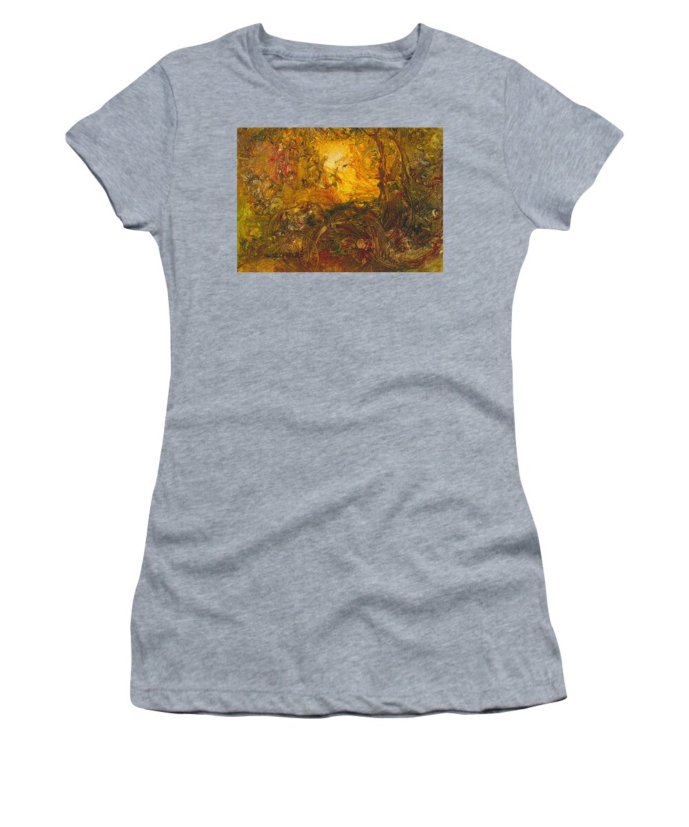 Forest Women's T-Shirt featuring the painting Forest Light 60 by David Ladmore