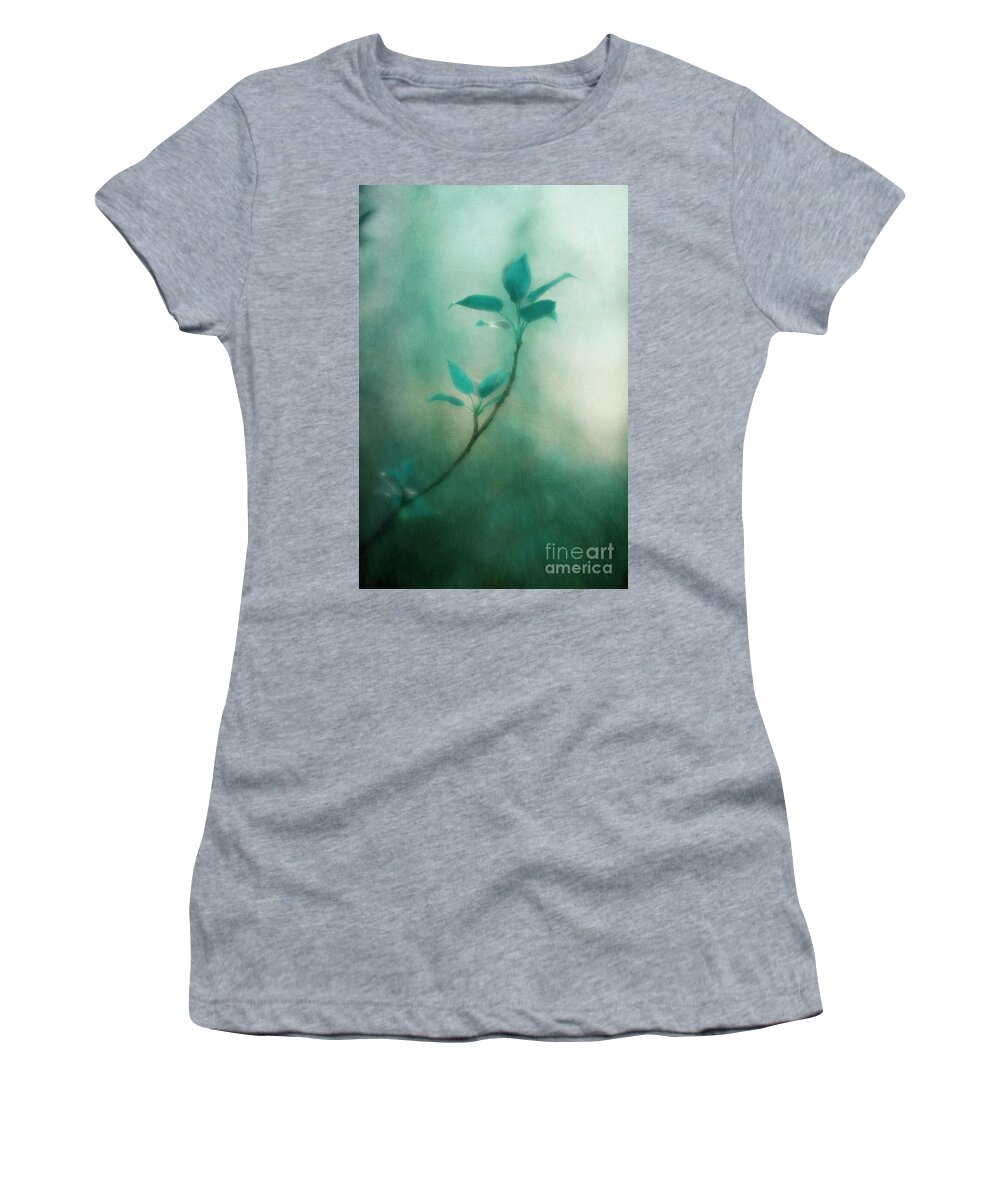 Blue Women's T-Shirt featuring the photograph In the deep forest 1 by Priska Wettstein