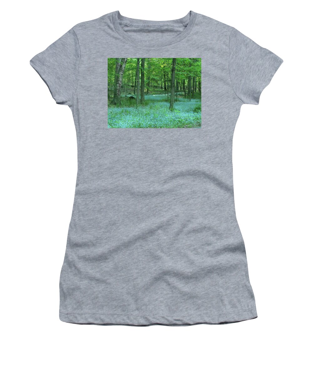 Spring Women's T-Shirt featuring the photograph Forget-me-nots in Peninsula State Park by David T Wilkinson