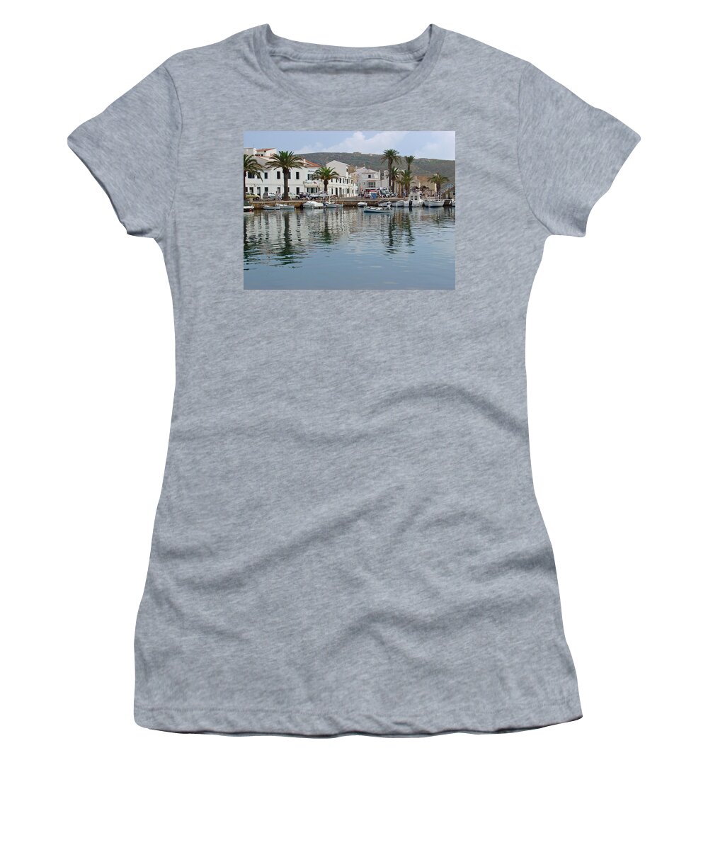 Europe Women's T-Shirt featuring the photograph Fornells Harbour, Menorca by Rod Johnson