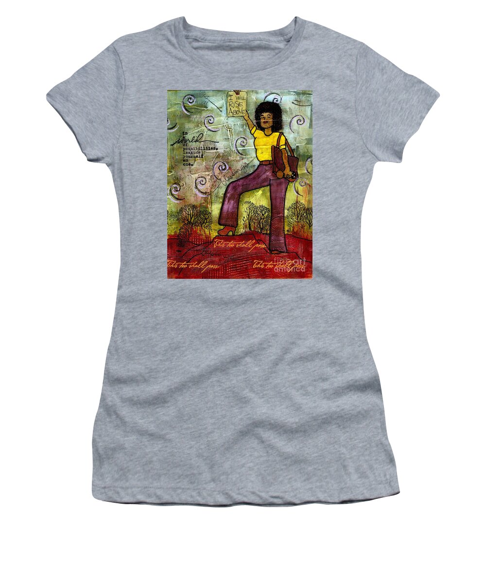 Acrylic Women's T-Shirt featuring the painting Fortitude by Angela L Walker