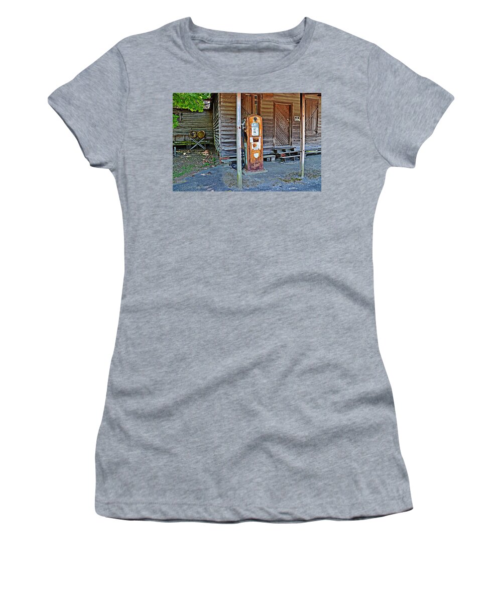 Gas Pump Women's T-Shirt featuring the photograph Forty Nine Cents Per Gallon by Linda Brown