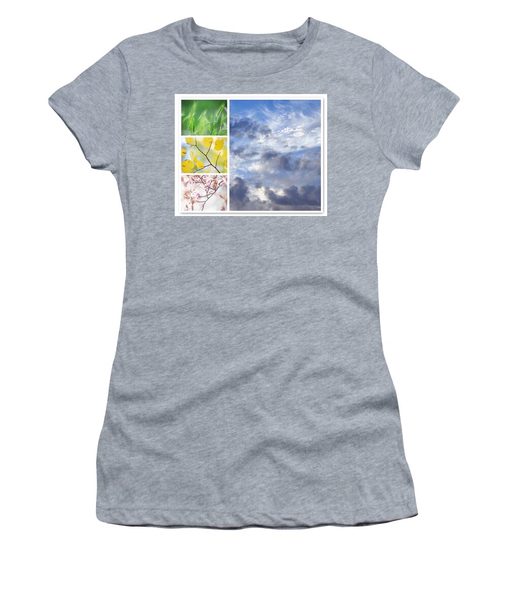 Jenny Rainbow Fine Art Photography Women's T-Shirt featuring the photograph Four Seasons Collage. Winter Sky by Jenny Rainbow