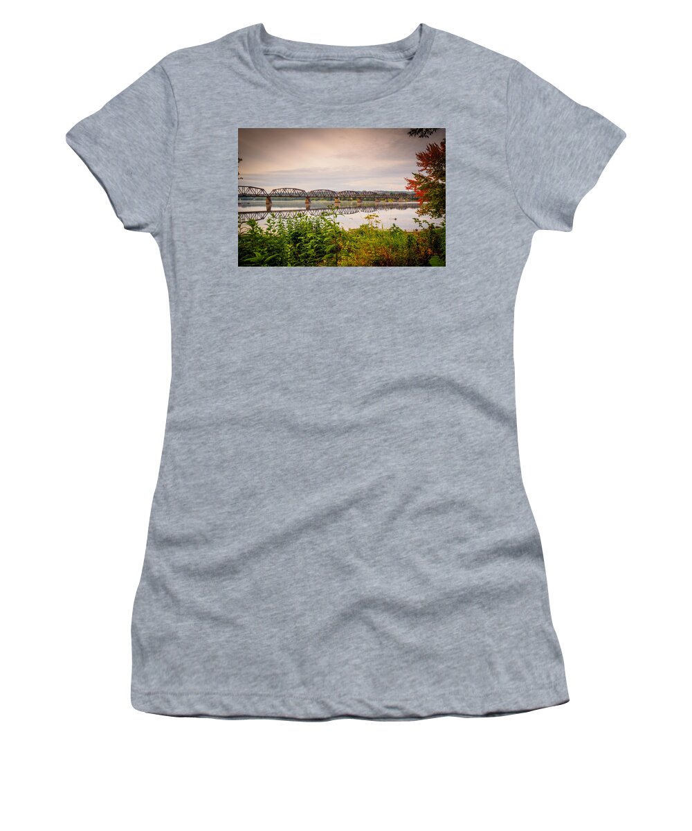 Fredericton Women's T-Shirt featuring the photograph Fredericton Railway Bridge by Mark Llewellyn