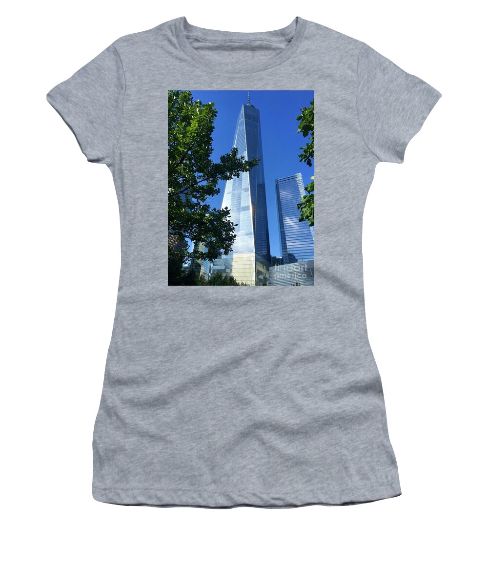 One World Observatory Women's T-Shirt featuring the photograph Freedom isn't Free by Beth Saffer