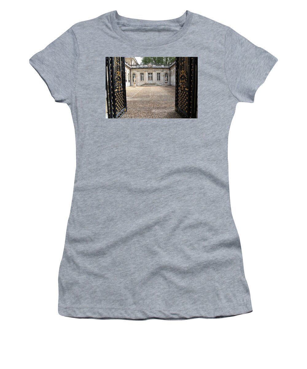 Courtyard Women's T-Shirt featuring the photograph French Courtyard by Andrew Fare