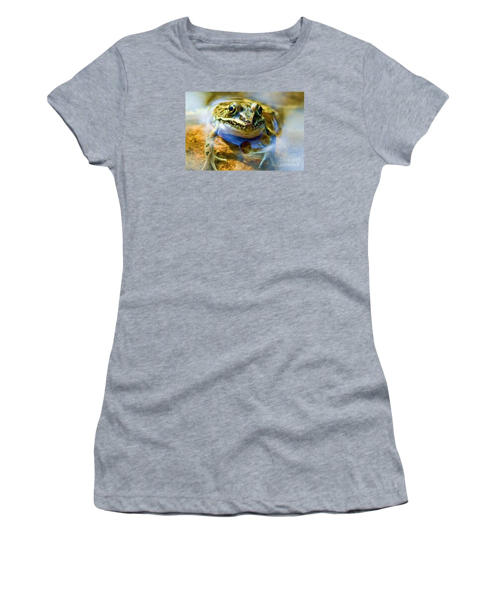 Frog Women's T-Shirt featuring the photograph Frog In Pond by Gary Beeler