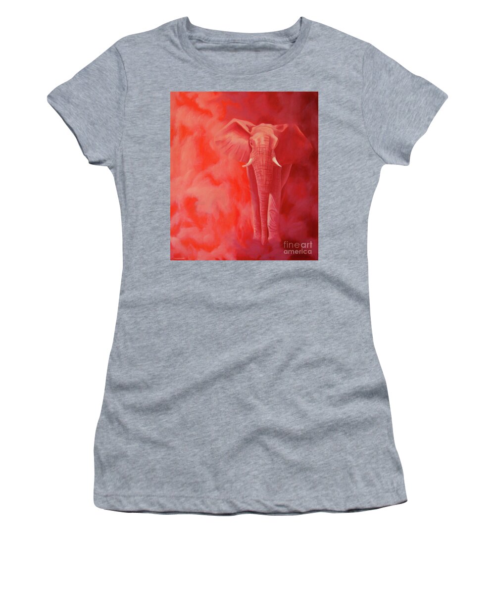 Elephant Women's T-Shirt featuring the painting From The Past by Brian Commerford