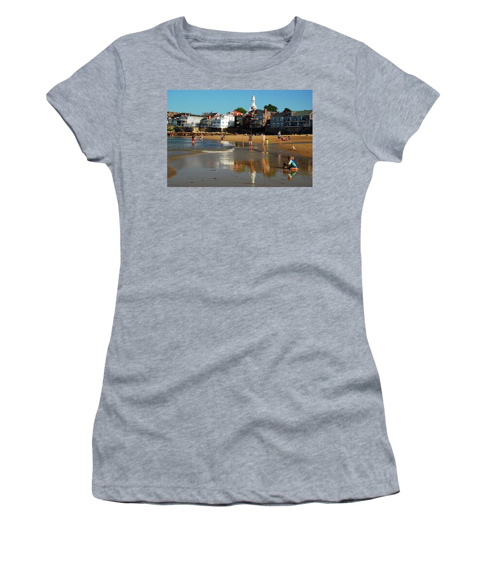 Front Women's T-Shirt featuring the photograph Front Beach by James Kirkikis
